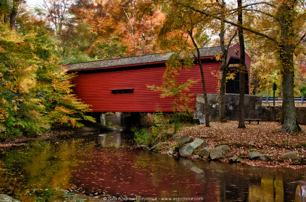 Bartram-Goshen Covered Bridge (Long Exterior View) (Fall)