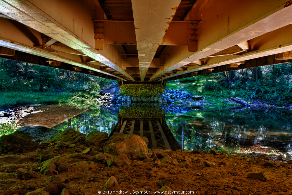 Looking Underneath Linton Stevens Covered Bridge (1886)