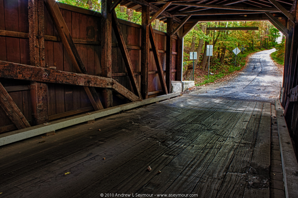 Burn marks on floor - Glen Hope Covered Bridge (1889)