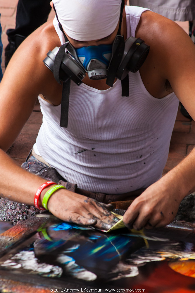 Spray Paint Artist - Closeup Spray Paint Artist - Closeup
