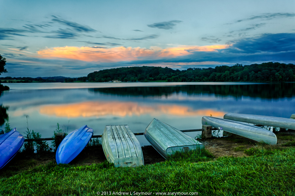 Canoes at Sunset - Super Moon 2013