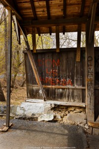 Truck damage to Speakman #1 covered bridge in Chester County PA.