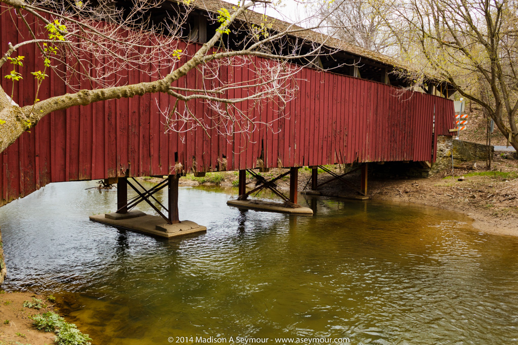 Flood damage to Speakman #1 covered bridge in Chester County PA.