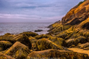 Looking South at the the rocks and ocean at Sand Beach